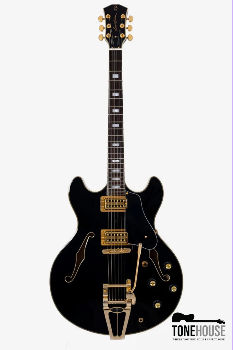 SIRE LARRY CARLTON H7T MAPLE HOLLOWBODY ELECTRIC GUITAR (BLACK) W/PADDED GIGBAG