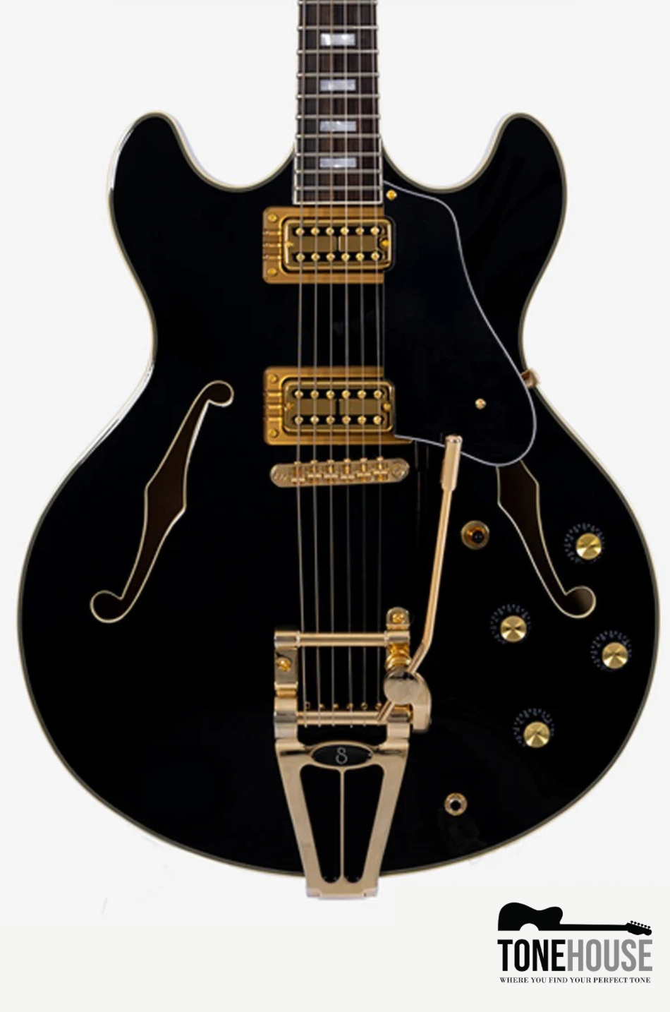 SIRE LARRY CARLTON H7T MAPLE HOLLOWBODY ELECTRIC GUITAR (BLACK) W/PADDED GIGBAG