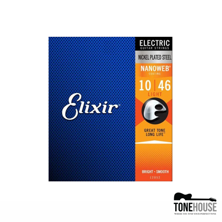 ELIXIR ELECTRIC NICKEL PLATED STEEL STANDARD GAUGE ELECTRIC GUITAR STRINGS WITH NANOWEB COATING (10-46)