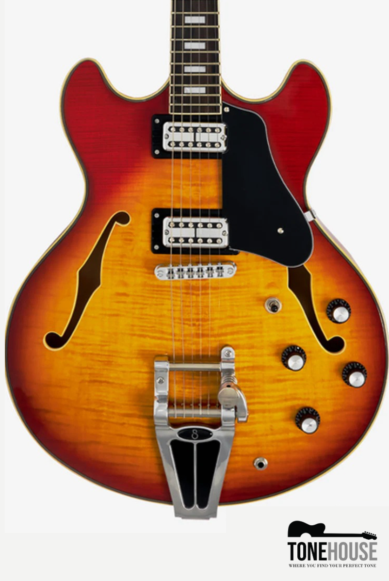SIRE LARRY CARLTON H7T MAPLE HOLLOW BODY ELECTRIC GUITAR (CHERRY SUNBURST) W/PADDED GIG BAG