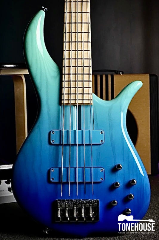 FBASS BN5 5-STRING BASS - ASH BODY, MAPLE FINGERBOARD (AQUA FADE GLOSS)