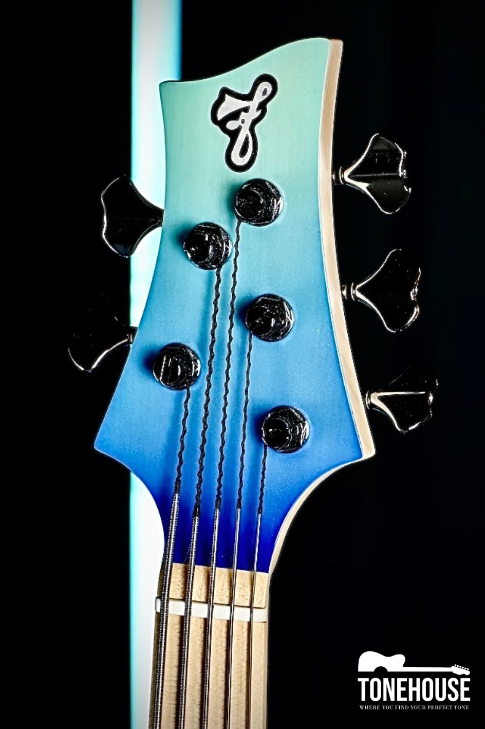 FBASS BN5 5-STRING BASS - ASH BODY, MAPLE FINGERBOARD (AQUA FADE GLOSS)