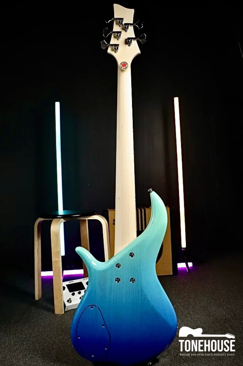 FBASS BN5 5-STRING BASS - ASH BODY, MAPLE FINGERBOARD (AQUA FADE GLOSS)