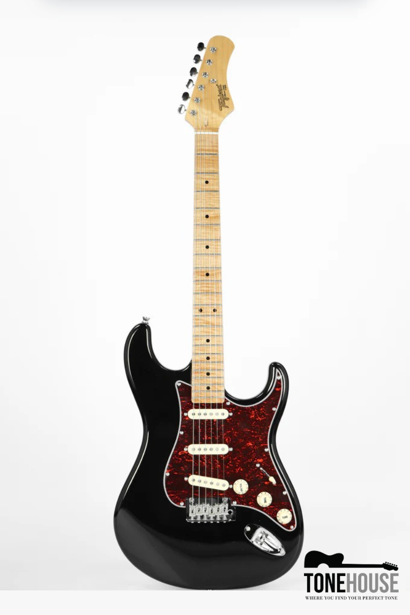 TAGIMA NEW T-635 CLASSIC SERIES S W/MAPLE FINGERBOARD/TORTOISE SHELL PICKGUARD (BLACK)