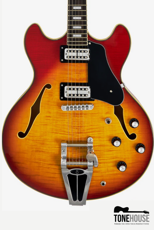 SIRE LARRY CARLTON H7T MAPLE HOLLOW BODY ELECTRIC GUITAR (CHERRY SUNBURST) W/PADDED GIG BAG